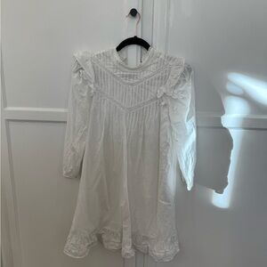 Reformation White Ruffled Dress